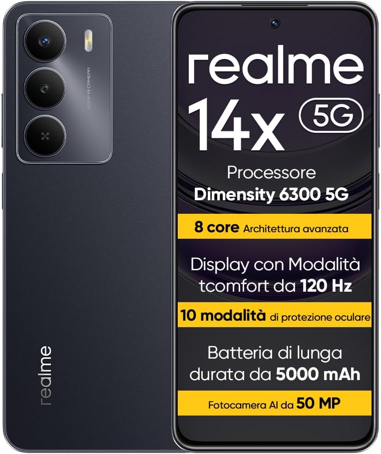 realme 14X 5G Smartphone 6+128 GB in offerta a 157,90€ (-39%) — offerta al miglior prezzo