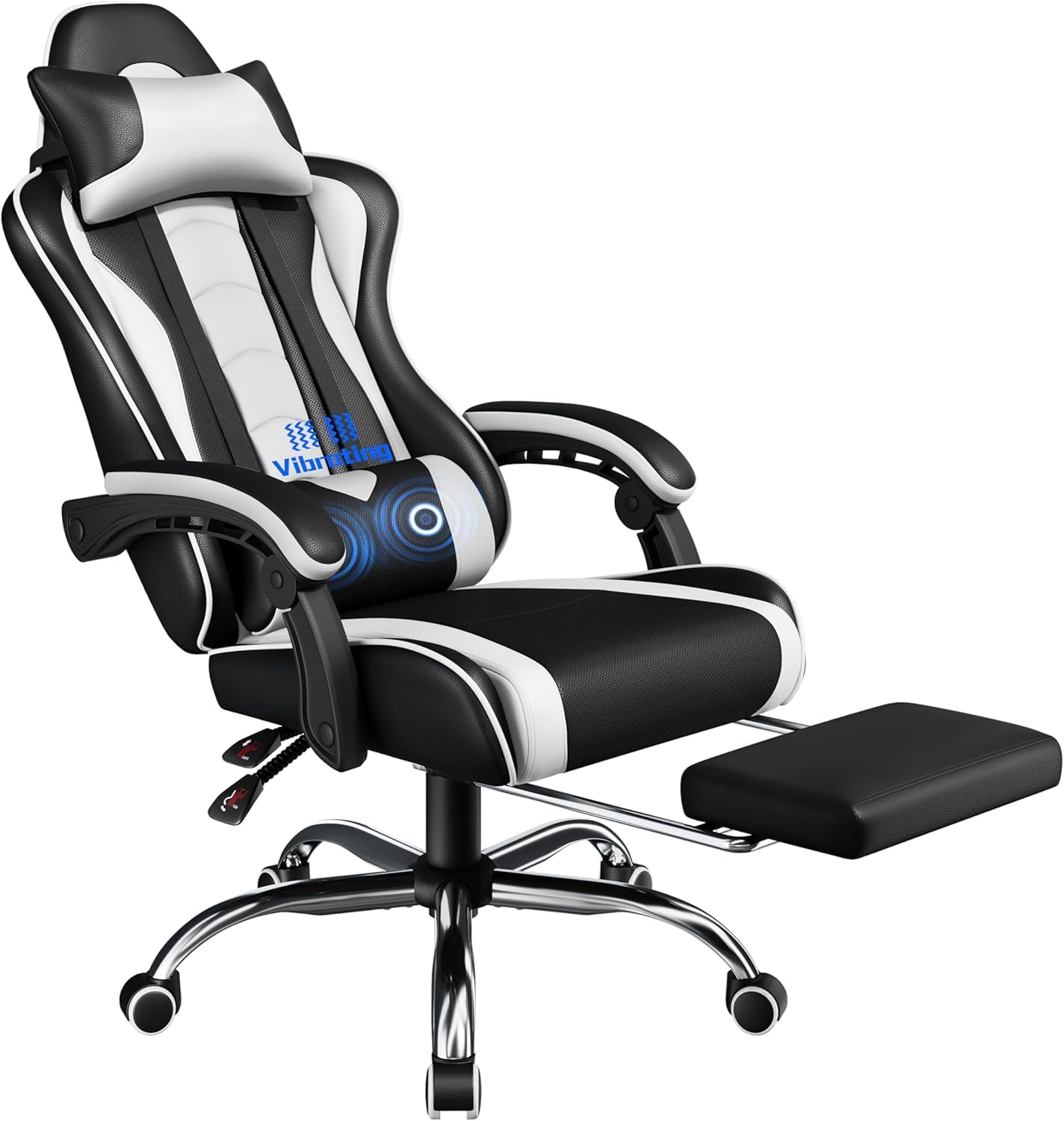 Yaheetech Sedia da Gaming Ergonomica Massaggiante con Poggiapiedi in offerta a 103,73€ (-20%) — offerta al miglior prezzo