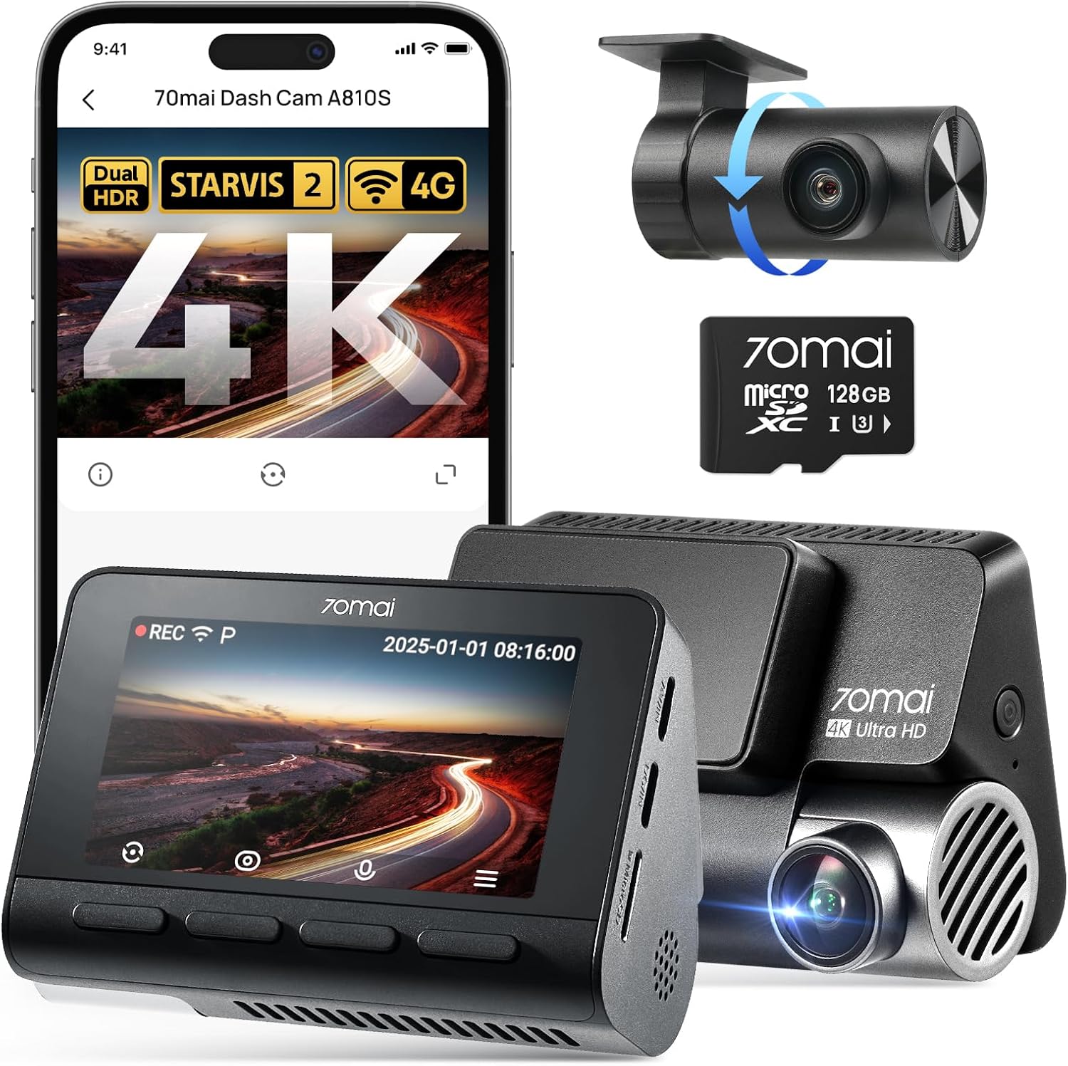 70mai Dash Cam A810S in offerta a 179,99€ (-31%) — offerta al miglior prezzo