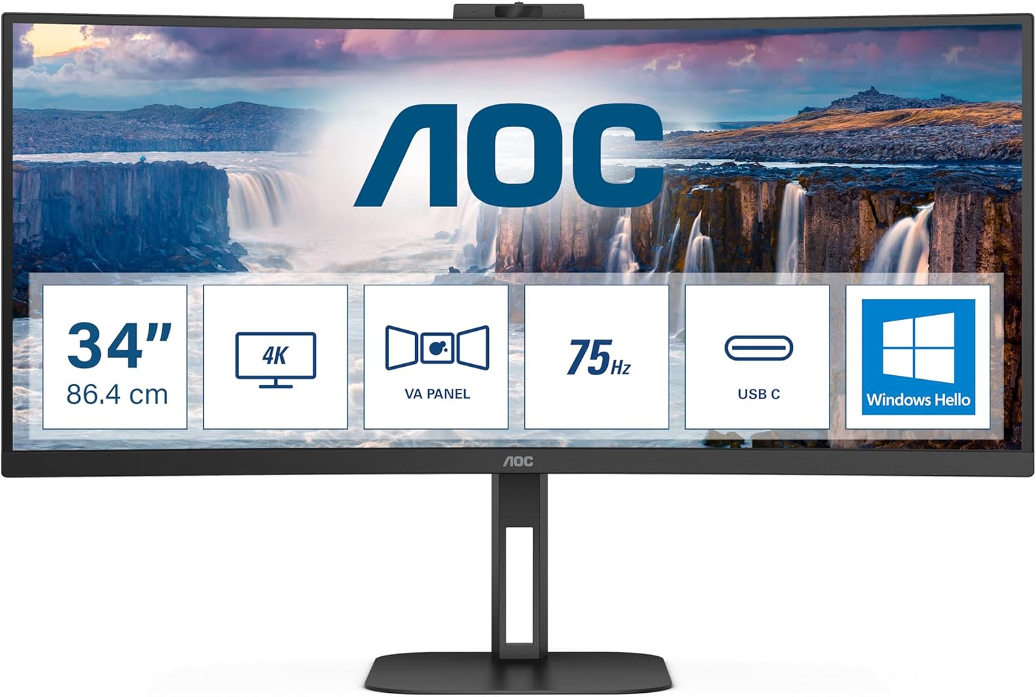 AOC Monitor CU34V5CW/BK 34 pollici Curvo 3440×1440 in offerta a 231,33€ (-23%) — offerta al miglior prezzo