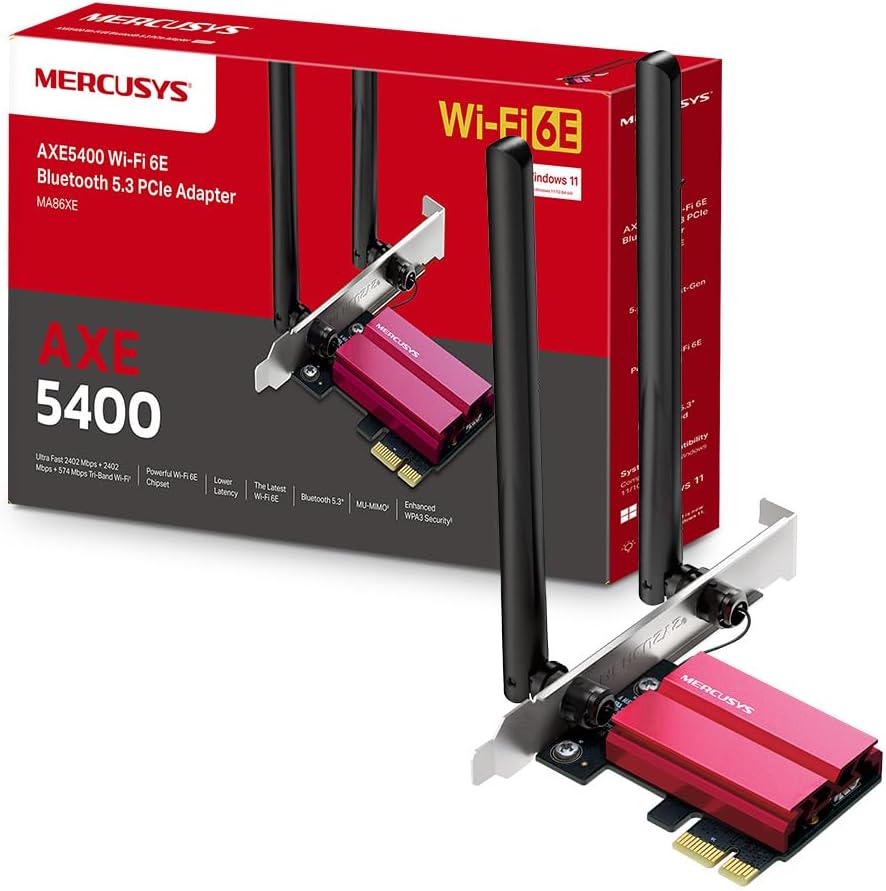 MERCUSYS TP-Link MA86XE V2 PCIe Adapter AXE5400Mbps Wi-Fi 6E in offerta a 27,99€ (-30%) — offerta al miglior prezzo